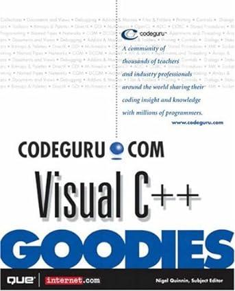 visual c++ goodies 1st edition nigel quinnin 0789727773, 978-0789727770
