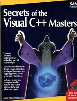 secrets of the visual c++ masters 1st edition namir clement shammas 0672302845, 978-0672302848