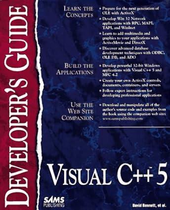 visual c++ 5.0 developers guide 1st edition david bennett 0672310317, 978-0672310317