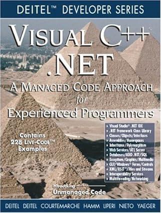 visual c++ .net a managed code approach for experienced programmers 1st edition lp. j.. deitel, c. j.