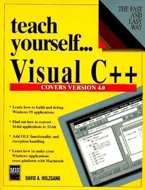 teach yourself visual c++ 4.0 1st edition david a. holzgang 1558284753, 978-1558284753