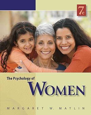 the psychology of women 7th edition margaret w. matlin 0840032897, 978-0840032898