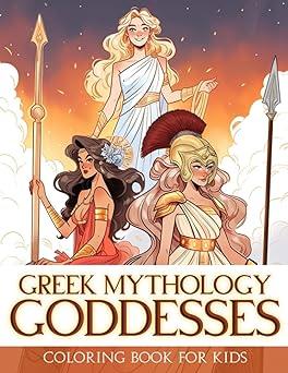 greek mythology goddesses coloring book for kids 1st edition anaya macias 8398885620, 979-8398885620