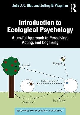introduction to ecological psychology 1st edition julia j. c. blau, jeffrey b. wagman 0367703246,