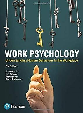 work psychology 7th edition john arnold, iain coyne, ray randall, fiona patterson 129226943x, 978-1292269436