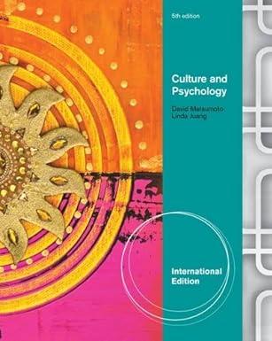 culture and psychology 5th revised edition david matsumoto 1111344949, 978-1111344948