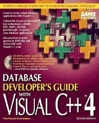 database developers guide with visual c++ 4.0 1st edition peter d. hipson, roger jennings 0672309130,