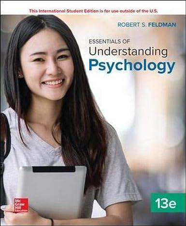 essentials of understanding psychology 13th international edition robert feldman 978-1260092073