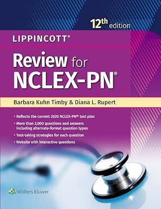 lippincott review for nclex-pn 12th edition mrs. barbara kuhn timby, diana rupert 1975141504, 978-1975141509