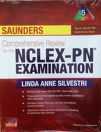 saunders comprehensive review for the nclex-pn examination 5th edition linda anne silvestri 1455703796,