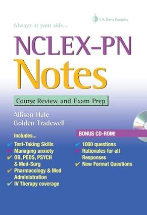 nclex-pn notes course review and exam prep 1st edition allison hale, golden m. tradewell 080362123x,