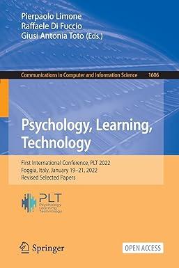 psychology learning technology first international conference plt 2022 foggia italy january 19–21 2022