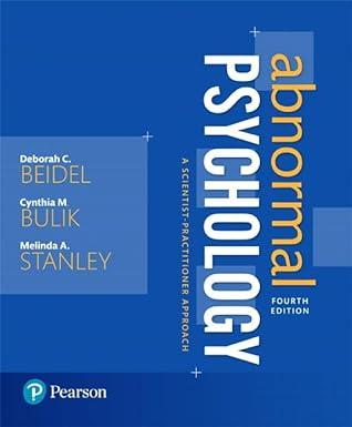 abnormal psychology a scientist practitioner approach 4th edition deborah c. beidel, cynthia m. bulik,