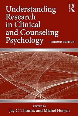 understanding research in clinical and counseling psychology 2nd edition jay c. thomas, michel hersen