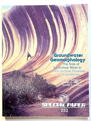 groundwater geomorphology the role of subsurface water in earth surface processes and landforms 1st edition