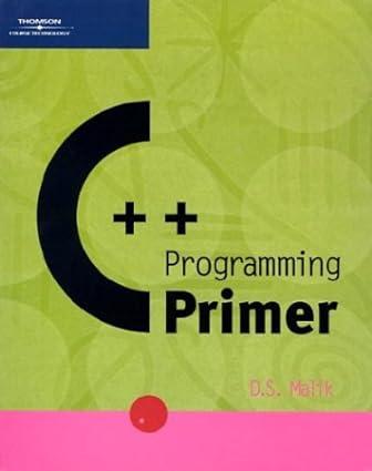 c++ programming primer 1st edition d. s. malik 0619159448, 978-0619159443