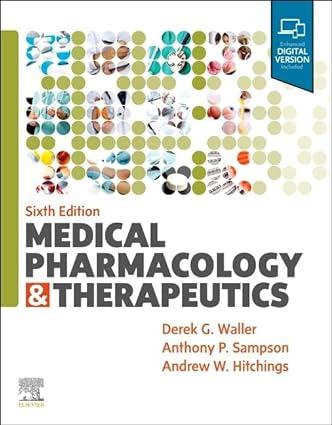 medical pharmacology and therapeutics 6th edition derek g. waller, anthony sampson, andrew hitchings