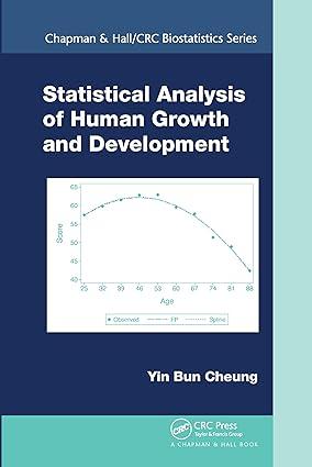statistical analysis of human growth and development 1st edition statistical analysis of human growth and
