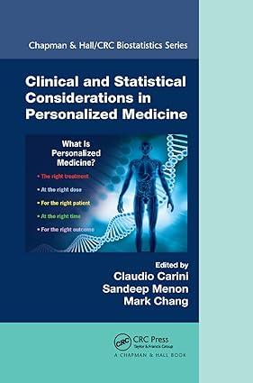 clinical and statistical considerations in personalized medicine 1st edition claudio carini, sandeep m menon,