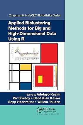 applied biclustering methods for big and high dimensional data using r 1st edition adetayo kasim, ziv shkedy,