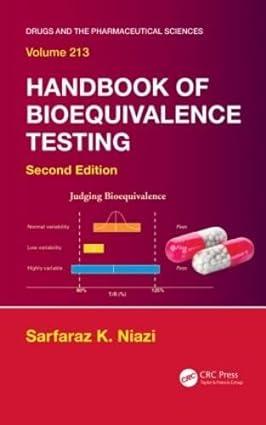 handbook of bioequivalence testing 2nd edition sarfaraz k. niazi 1482226375, 978-1482226379