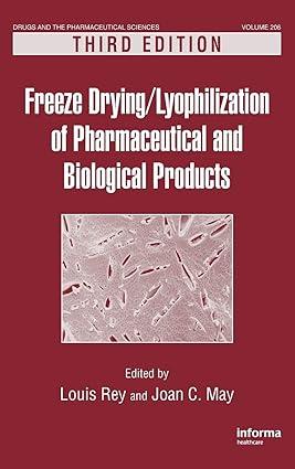 freeze drying lyophilization of pharmaceutical and biological products 3rd edition louis rey 1439825750,