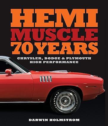 hemi muscle 70 years chrysler dodge and plymouth high performance 1st edition darwin holmstrom 0760365199,