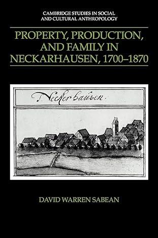 property production and family in neckarhausen 1700–1870 1st edition david warren sabean 0521386926,