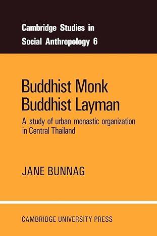 buddhist monk buddhist layman a study of urban monastic organization in central thailand 1st edition jane