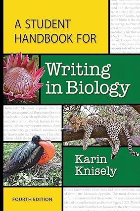a student handbook for writing in biology 4th edition karin knisely 1464150761, 978-1464150760