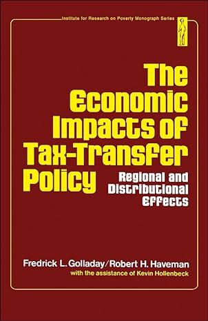 the economic impacts of tax transfer policy 1st edition fredrick l golladay 0122888502, 978-0122888502