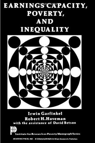 earnings capacity poverty and inequality 1st edition irwin garfinkel 0122758501, 978-0122758508