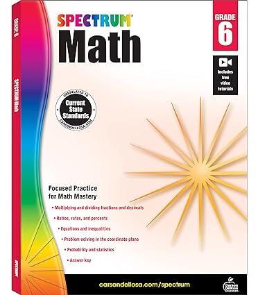 spectrum 6th grade math workbook 1st edition spectrum 1483808742, 978-1483808741