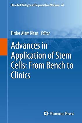 advances in application of stem cells from bench to clinics 1st edition firdos alam khan 3030781003,