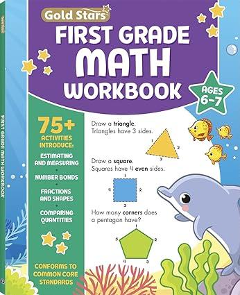 first grade math workbook ages 6 to 7 1st edition gold stars 1646381637, 978-1646381630