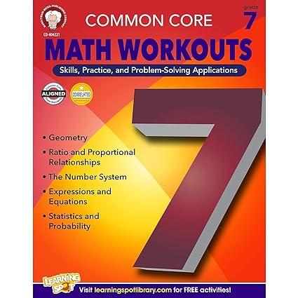mark twain media common core math workouts workbook 7th grade 1st edition karise mace, keegen gennuso