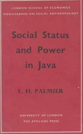 social status and power in java 1st edition l. h. palmier 978-0485196207