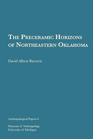 the preceramic horizons of northeastern oklahoma 1st edition david albert baerreis 1949098370, 978-1949098372