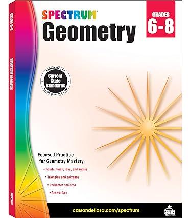 spectrum grades 6 8 geometry workbook 1st edition spectrum 1483816621, 978-1483816623