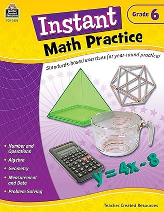 instant math practice grade 6 1st edition damon teacher created resources staff 142062556x, 978-1420625561