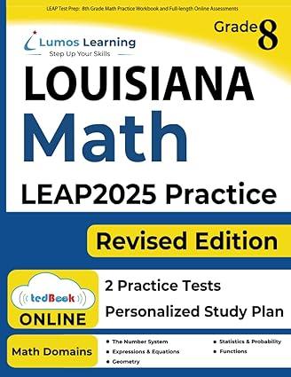 leap test prep 8th grade math practice workbook and full length online assessments 1st edition lumos learning