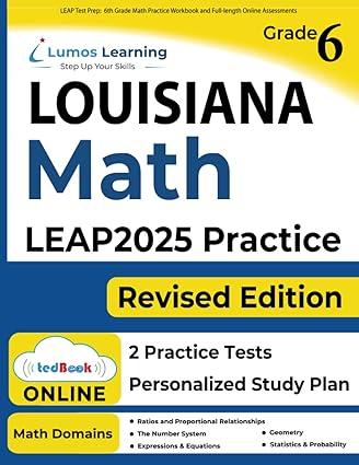 leap test prep 6th grade math practice workbook and full length online assessments 1st edition lumos learning