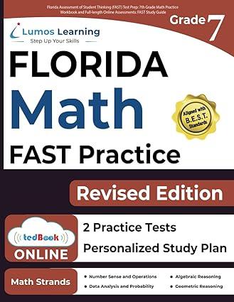 florida assessment of student thinking fast test prep 7th grade math practice workbook and full length online