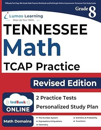 tnready test prep 8th grade math practice workbook and full-length online assessments 1st edition lumos