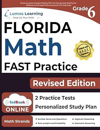 florida assessment of student thinking fast test prep 6th grade math practice workbook and full length online