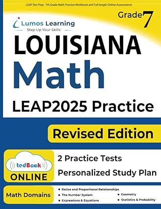 leap test prep 7th grade math practice workbook and full length online assessments 1st edition lumos learning