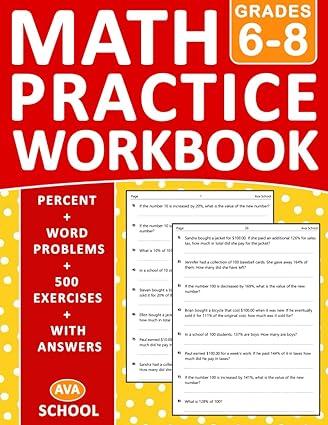 percent word problems math workbook 6 8th grades 1st edition ava school b0cjlcv82s, 979-8862198102