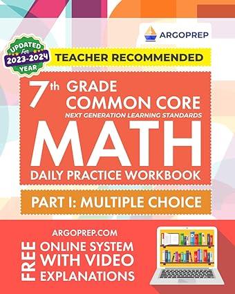 7th grade common core math daily practice workbook part i 1st edition argo brothers 1946755567, 978-1946755568