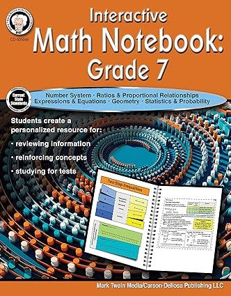 mark twain interactive math notebook resource book grade 7 1st edition schyrlet cameron, carolyn craig