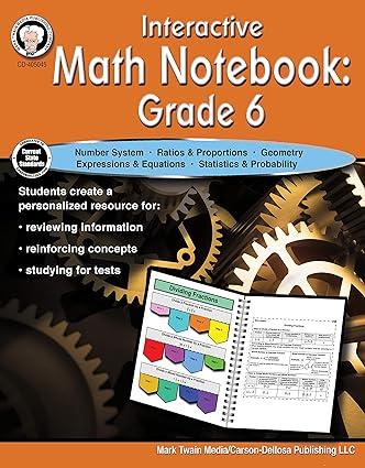 mark twain interactive math notebook resource book grade 6 1st edition schyrlet cameron, carolyn craig